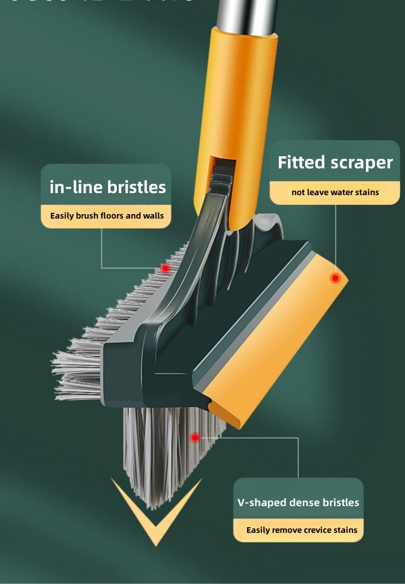 3 in 1 Cleaning Brush Cleaner Brush for Cleaning Bathroom Brush with Long Handle Rotating Floor Brush Crevice Brush