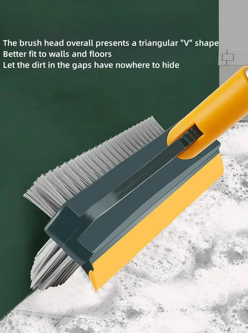 3 in 1 Cleaning Brush Cleaner Brush for Cleaning Bathroom Brush with Long Handle Rotating Floor Brush Crevice Brush